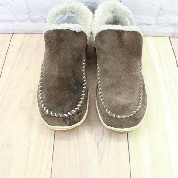 LL Bean Brown Suede Fleece Lined Mountain Slipper Moc Boot Size 7 M - Picture 5 of 10